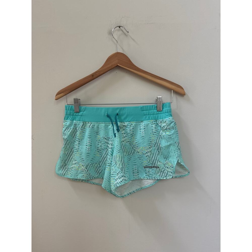 Patagonia 4" Running Hiking Shorts XS Green Pattern Nine Trails 57622